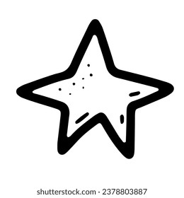 Space doodle star. Hand-drawn asteroid isolated on white background. Astronomical object. Universe meteorite, comet sign. Astronomy, astrology, cosmos symbol. Vector magic Christmas illustration