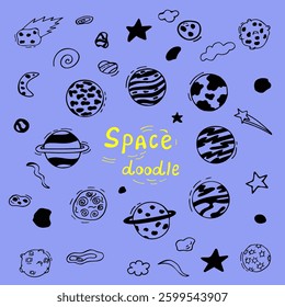 space doodles, space, planets in space, starry background
