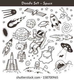 Space doodles -vector illustration