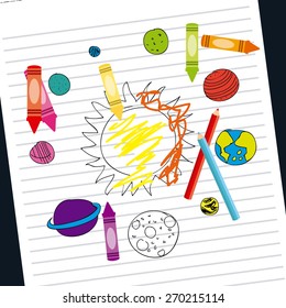 space drawn design, vector illustration eps10 graphic 