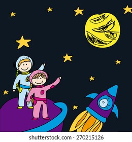 space drawn design, vector illustration eps10 graphic 