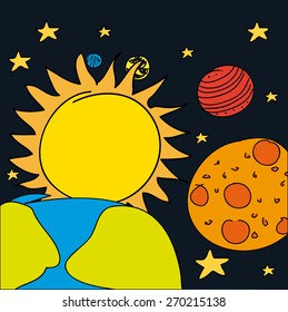 space drawn design, vector illustration eps10 graphic 