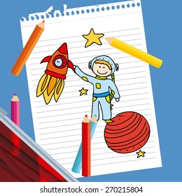 space drawn design, vector illustration eps10 graphic 