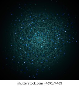 Space dreamcatcher background. Abstract vector background with night sky and stars.