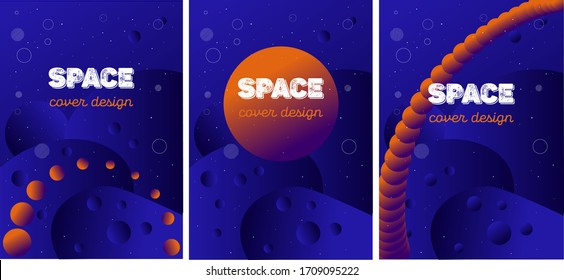 Plantillas de fondo dinámico de espacio. Afiche moderno futurista colorido. Banner vectorial geométrico. 