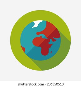 Space earth flat icon with long shadow,eps10