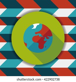 Space earth flat icon with long shadow,eps10