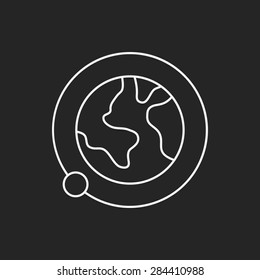 Space earth line icon