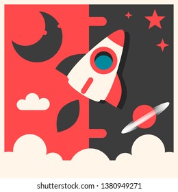 Space Earth Moon Vector Illustration For Your Needs