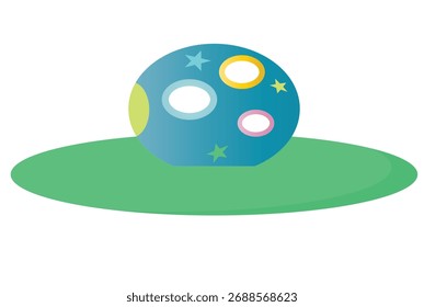 Huevo de Pascua del espacio en una base verde