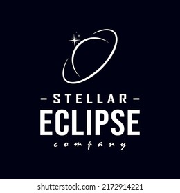 Space eclipse star simple logo design vector template