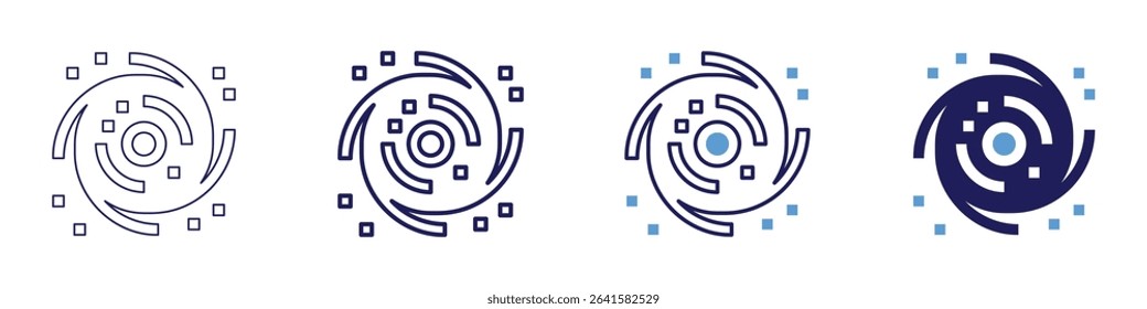 Space economy icon in 4 different styles. Thin Line, Line, Bold Line, Duotone. Duotone style. Editable stroke.