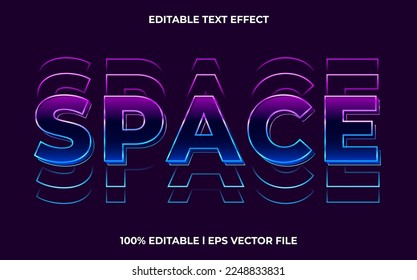 Space editable text effect, lettering typography font style, cyber 3d text for tittle