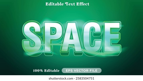 Space editable text effect modern color shiny. bold Text style effect