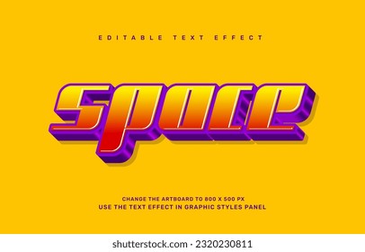 space editable text effect template