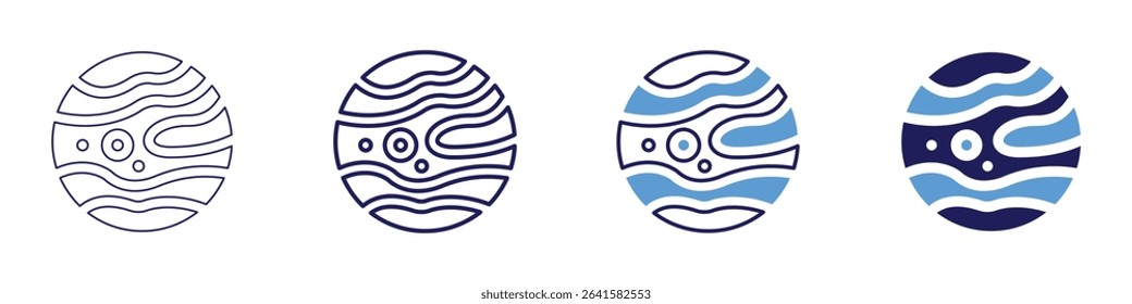 Space education icon in 4 different styles. Thin Line, Line, Bold Line, Duotone. Duotone style. Editable stroke.