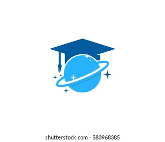 Space Education Logo Design Element