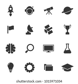 Space education simple icon set vector design