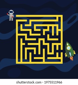 Space educational maze games for kids. Mini game for develpoment.
