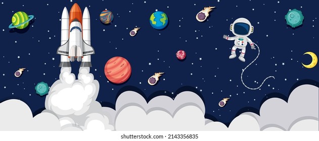 Space element in space background illustration