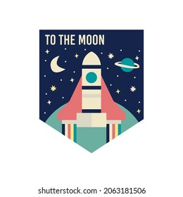 space element emblem planet rocket