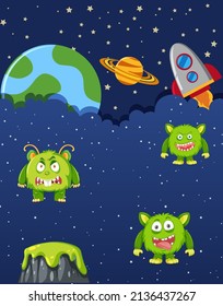 Space element on space template illustration