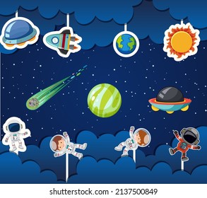 Space element on space template illustration
