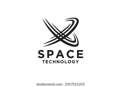 space emblems, space logo, planet logo, flying rocket, on a white background. For website, mobile application, technology, science. Vector illustration