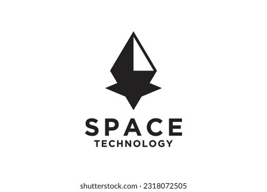 space emblems, space logo, planet logo, flying rocket, on a white background. For website, mobile application, technology, science. Vector illustration