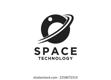 space emblems, space logo, planet logo, flying rocket, on a white background. For website, mobile application, technology, science. Vector illustration