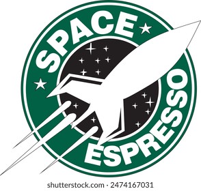 espacio espresso café espacio logo Vector    