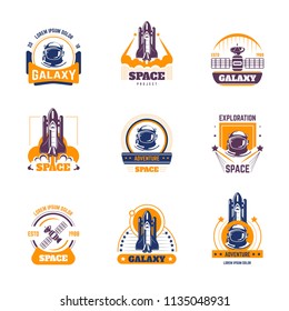 Space exploration adventure project vector icons