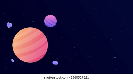 Space exploration animation concept. Outer space science. Universe and galaxy illustration.