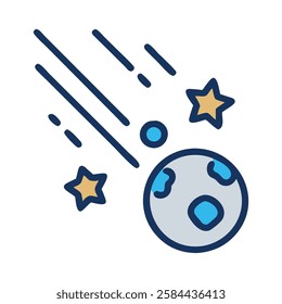 Space exploration asteroid impact illustration