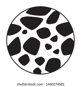 space exploration black and white planet icon cartoon vector illustration graphic design