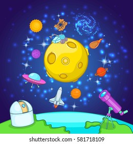 Space exploration concept set. Cartoon illustration of space exploration vector concept for web
