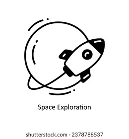 Space Exploration doodle Icon Design illustration. Space Symbol on White background EPS 10 File