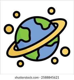 Space Exploration Icon Element For Design