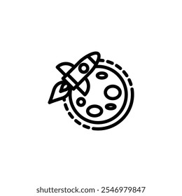 Space Exploration icon or logo design isolated sign symbol vector illustration - high quality line style vector icon suitable for designers, web developers, displays and websites