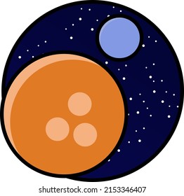 Space exploration icon package colored background
