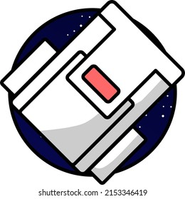 Space exploration icon package colored background