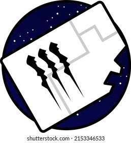 Space exploration icon package colored background