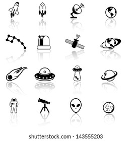 Space exploration icon set