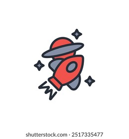 Space Exploration icon. vector.Editable stroke.linear style sign for use web design,logo.Symbol illustration.