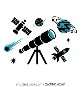 Space Exploration Icons Collection for Educational Materials