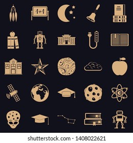 Space exploration icons set. Simple set of 25 space exploration vector icons for web for any design