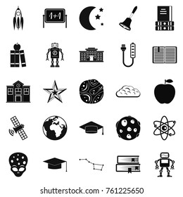 Space exploration icons set. Simple set of 25 space exploration vector icons for web isolated on white background