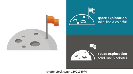 space exploration isolated vector icon. space line solid flat icon