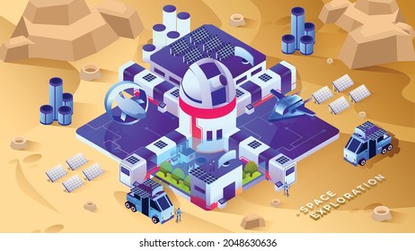Space Exploration - Isometric Illustration