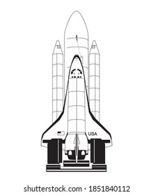 space exploration, space launcher black and white vector illustration for designs  